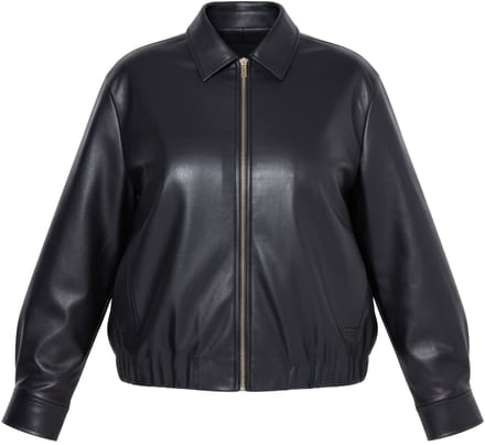 Studio Untold - Dames - Blouson in leerlook oversized rits volledig gevoerd - Zwart - Maat 42+
