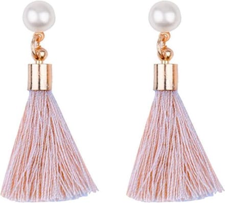 Fako Bijoux® - Oorbellen - Kwast Parel - Beige