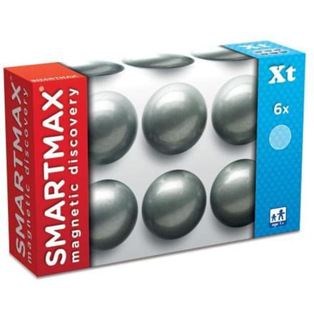SmartMax Xtension Set - 6 Magnetische Ballen met Smiley - Uitbreidingsset voor Constructiespeelgoed - Educatief Speelgoed - Vanaf 1 Jaar
