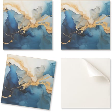 Set zelfklevende vinyltegels met abstract golfpatroon, 4x50x50 cm