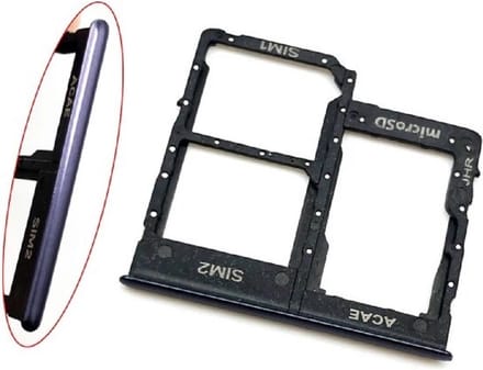 Voor Samsung Galaxy A31 Sim/SD Kaarthouder Zwart