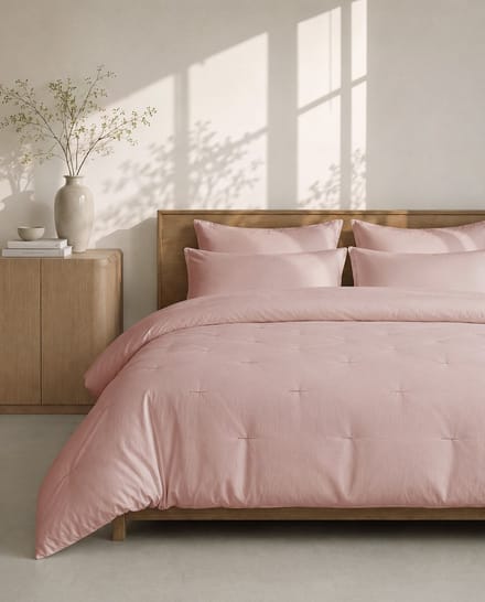 HOOMstyle Wasbaar dekbed zonder overtrek - 200x220 2 persoons met 2x kussensloop - Bloesem Roze