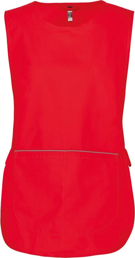 Schort/Tuniek/Werkblouse Dames S/M Kariban Red 65% Polyester, 35% Katoen