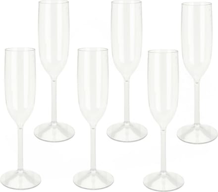 Excellent Houseware Prosecco/Champagneglazen - 10x - transparant - kunststof - 165 ml