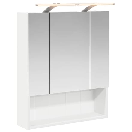 vidaXL - Badkamerspiegelkast - Wit - 60 - x - 14.5 - x - 70 - cm - Bewerkt - hout