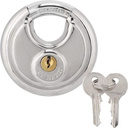 Cadenas à clé rond en acier inoxydable pour extérieur, entrepôt, clôtures, serrures de placard white