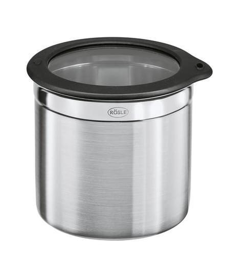 Rösle Storage canister 1.5 litres 10 x 20 cm Steel/Clear/Black
