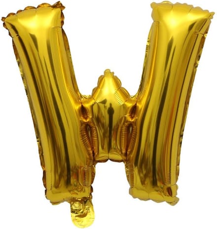 Folieballon / Letterballon Goud  - Letter W - 41cm