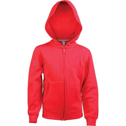Kariban Kinder hooded sweater met rits K455 - Red - 10/12 Y (10/12 ans)