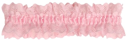 Roze kousenband met kant