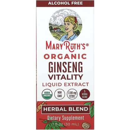 MaryRuth's, Biologisch Ginseng Vitaliteit Vloeibaar Extract, Alcoholvrij, 1 fl oz (30 ml)