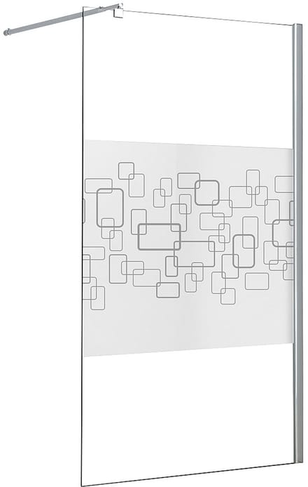 Vente-unique Wand voor inloopdouche PAULINA II met zeefdruk - 120 x 190 cm