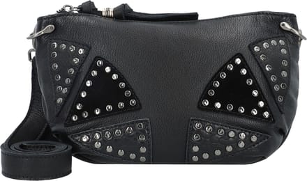 FREDsBRUDER Leren schoudertas Wild Ones Round Crossbag Black zwart
