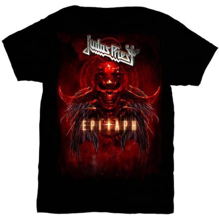Judas Priest - Epitaph Red Horns Heren T-shirt - S - Zwart