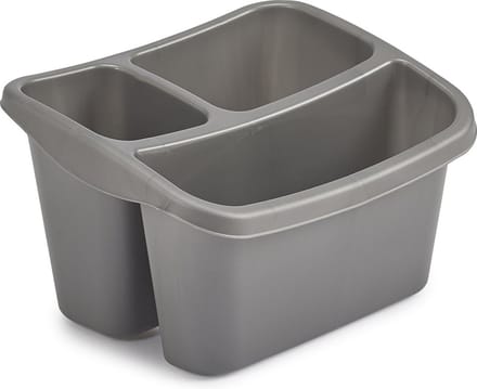 Whitefurze Gootsteenorganiser - Kunststof - 20 x 24 x 15 cm - Grijs