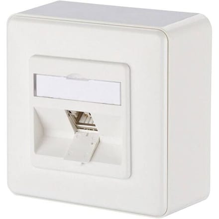 Metz Connect 130B12D10002-E Netwerkdoos Opbouw (op muur) CAT 6A 1 poort Zuiver wit