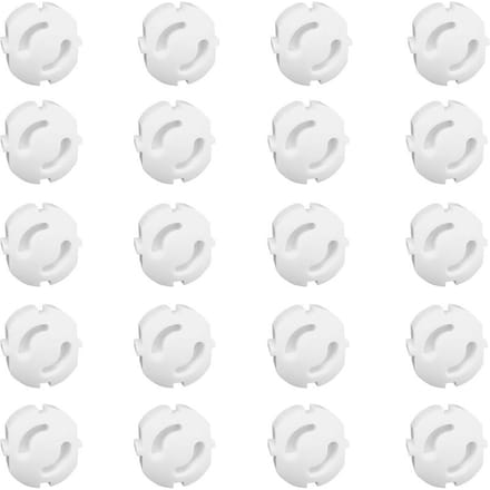Lot de 20 caches de protection pour prises de courant murales blanc