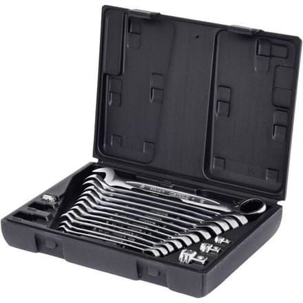 KS Tools 503.4666 Ring-steeksleutelset 16-delig Sleutelbreedte (metrisch) 19 mm