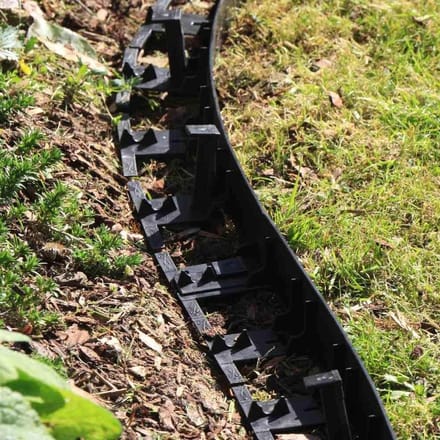 Zwarte gazonrand - randafwerking voor tuin - 10 meter