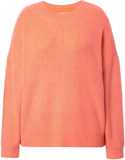 Studio Untold - Dames - Trui oversized ribbreisel - Koraal - Maat 50+