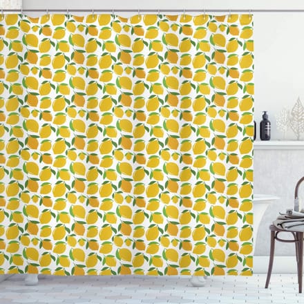 ABAKUHAUS Citroenen douchegordijn – Polyester 175x200 cm – Citrus Design