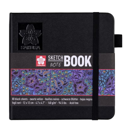 Schetsboek sakura 80 zwarte vellen 120x120mm zwart | 5 stuks