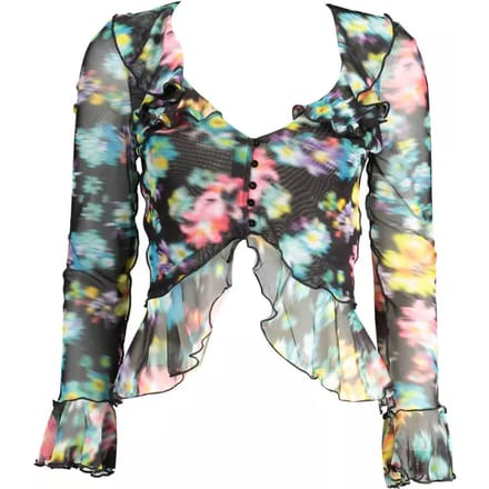 T-shirt met bloemen met ruches voor dames Desigual