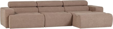 WOOOD Novi Chaise Longue Bank Rechts - Polyester - Taupe