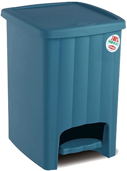 Pedaalemmer - Prullenbak - Afval Scheiden - Madeliefjes Design - 20 Liter - Turquoise