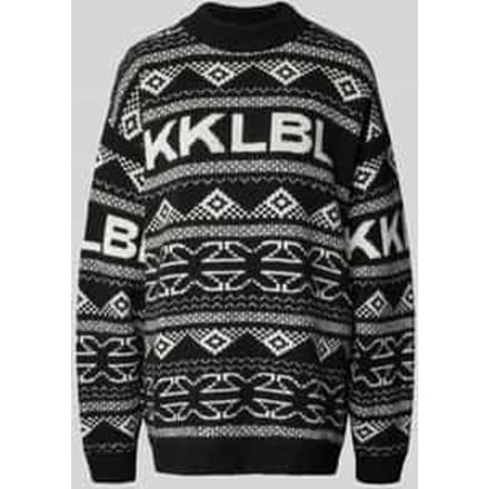 Jacquard gebreide pullover met ronde hals