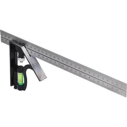 Combinatievierk Roestvrij Staal Timmermansliniaal Meetinstrument voor Houtbewerking Constructie gray