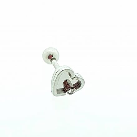 Piercing sieraden - Helixpiercing hartje zirkonia - Gemaakt van staal