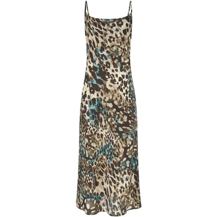 GUESS New Akilina Dress Aquarelle Leopard Pr Taglia: S | Abiti Midi Outlet | Donna | Ciano
