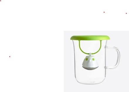 Thee infuser met mok uit glas birdie swing nest groen 400ml