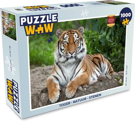 Puzzel Tijger - Natuur - Stenen - Legpuzzel - Puzzel 1000 stukjes volwassenen