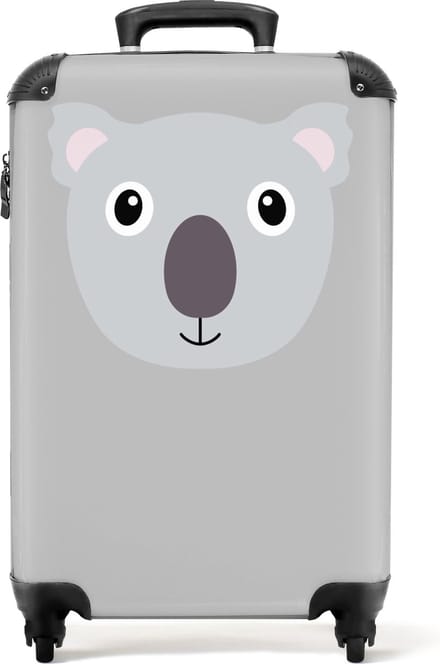 NoBoringSuitcases.com® - Handbagage koffer - Koala grijs - 55x35x25