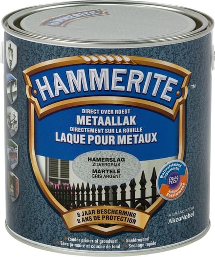 Hammerite - Metaallak - Hamerslag - Zilvergrijs - 2.5L