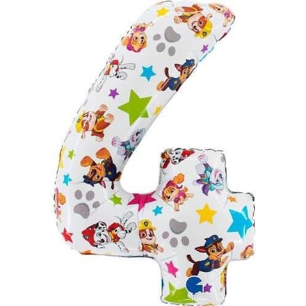 Folieballon Cijfer 4, Paw Patrol, 66 Cm Grabo