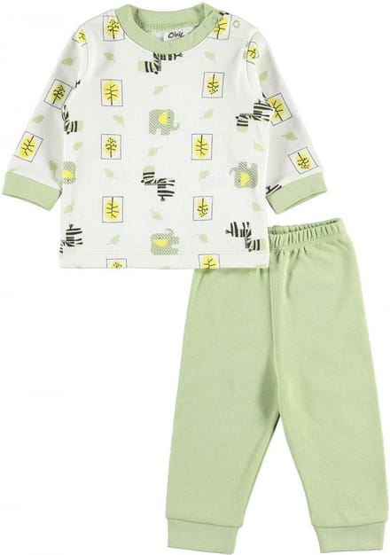 Baby pyjama jongens - Dieren zebra olifant Babykleding