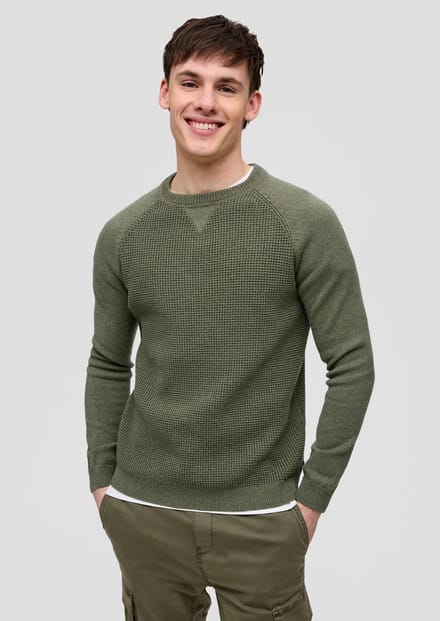 Qs Men-Pull--79W0 GREEN-Maat XXL