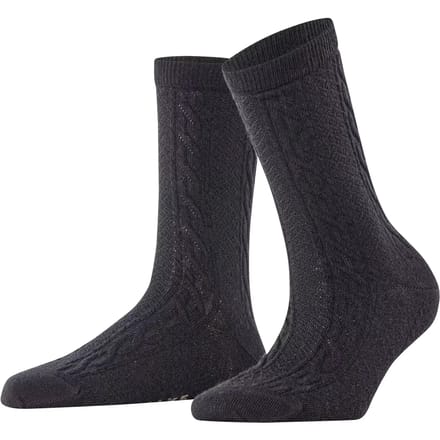 FALKE Declivity eenkleurig wol sokken dames zwart - maat 35-38