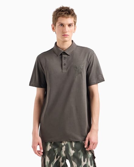 Armani Exchange 6dzfac-zj9sz Korte Mouw Poloshirt Grijs S Man