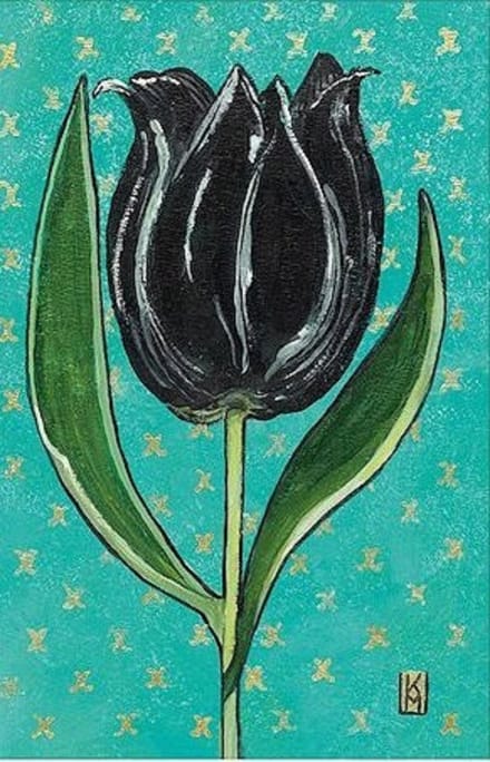Dubbele kaart met env. Zwarte Tulp 11,5x17,5cm