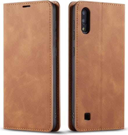 Geschikt voor Samsung Galaxy A10 Bookcase | Bruin | Pasjeshouder | Portemonnee hoesje