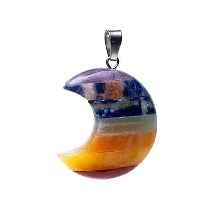 7 chakra edelsteenhanger maanvorm