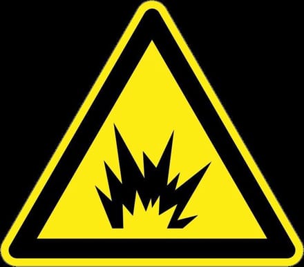 Waarschuwingsbord vlamboog explosie - kunststof 200 mm