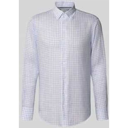 Regular fit linnen overhemd met Button-downkraag