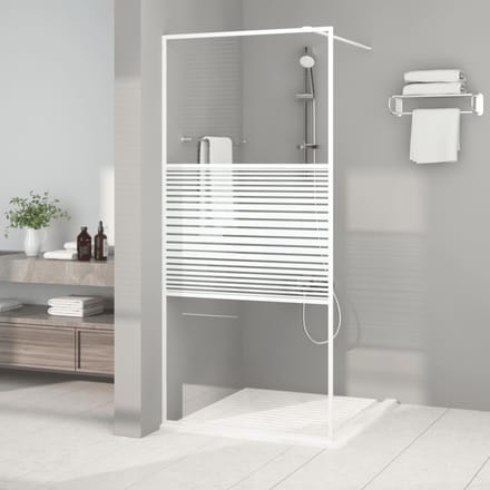 vidaXL - Inloopdouchewand - 90x195 - cm - transparant - ESG-glas - wit