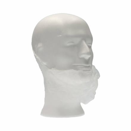 CMT | 100 baardmaskers Wit | met 1 elastiek | latex vrij | one size