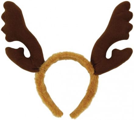 Rendier diadeem - bruin - pluche gewei - kerstaccessoires - kerst haarband